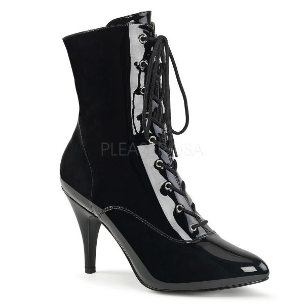 Elegante High-Heel Lack Stiefelette mit Schnürung DREAM-1020